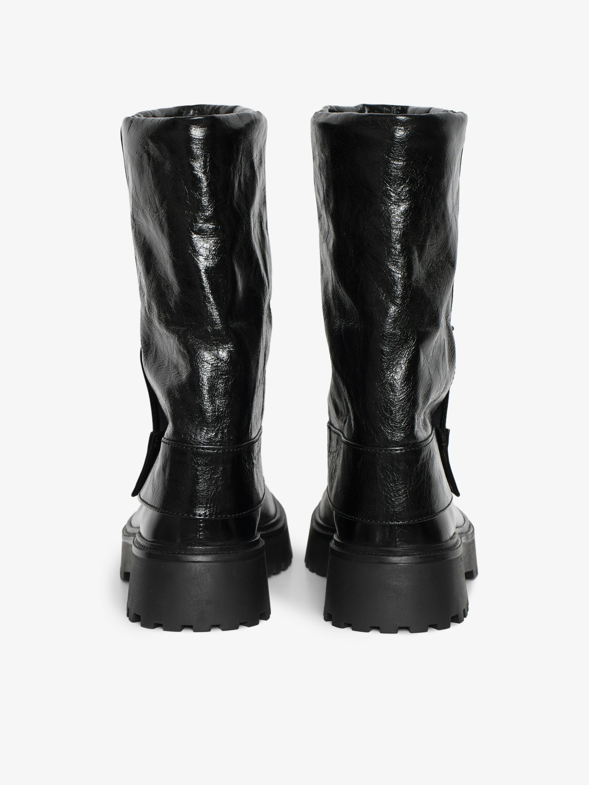 Angie Sleeve Vintage Patent Boots - 4
