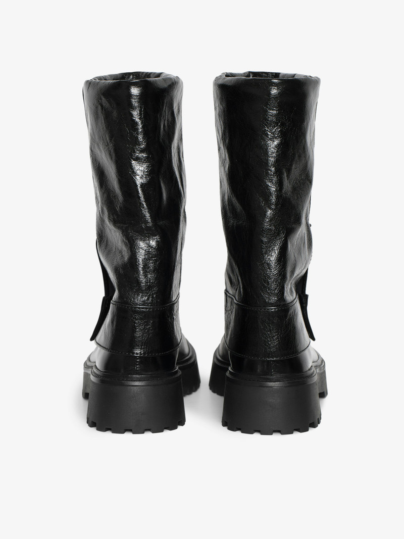 Angie Sleeve Vintage Patent Boots 4