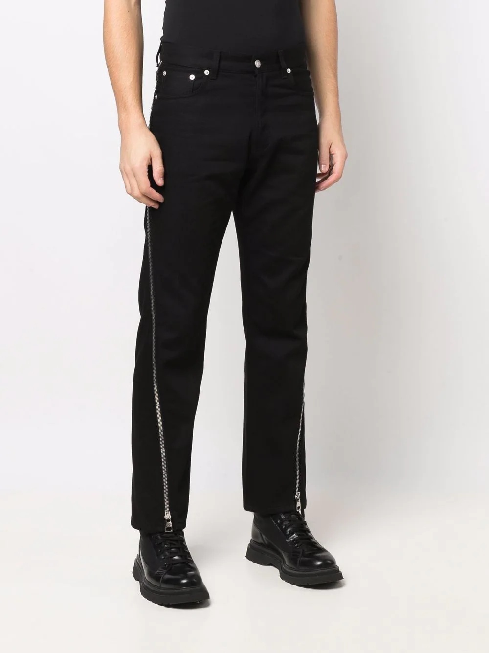 mid-rise straight-leg trousers - 3