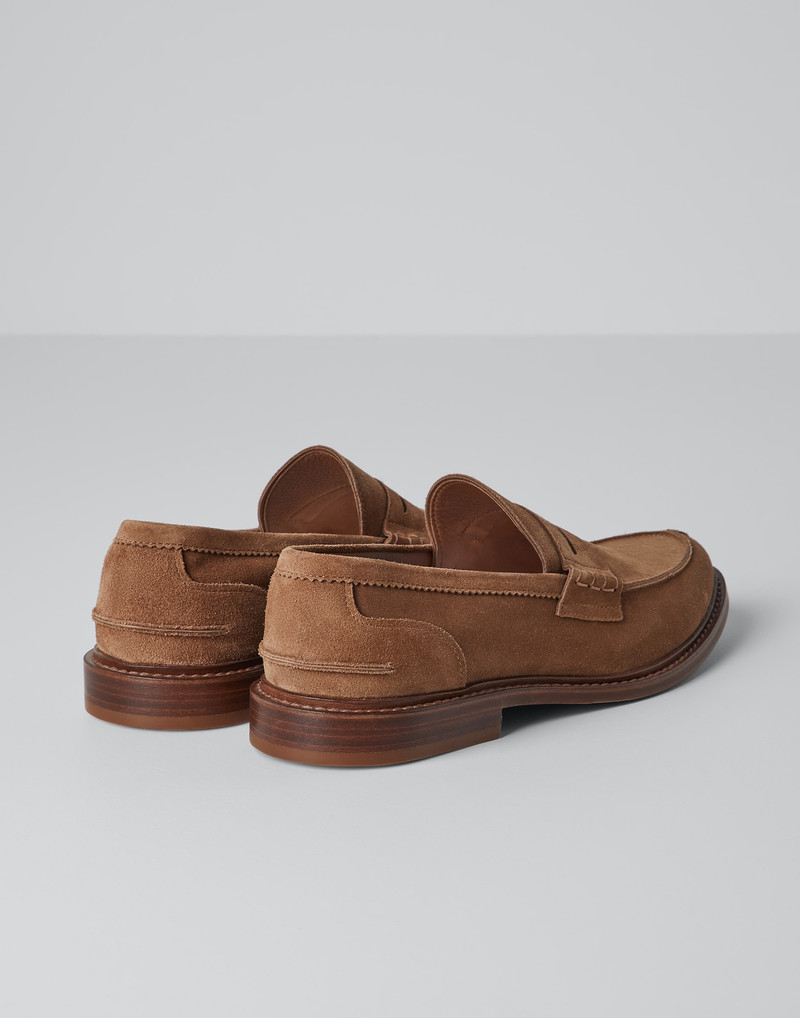 Suede unlined penny loafers 3