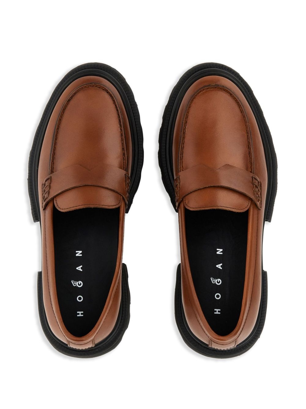 chunky leather loafers - 4