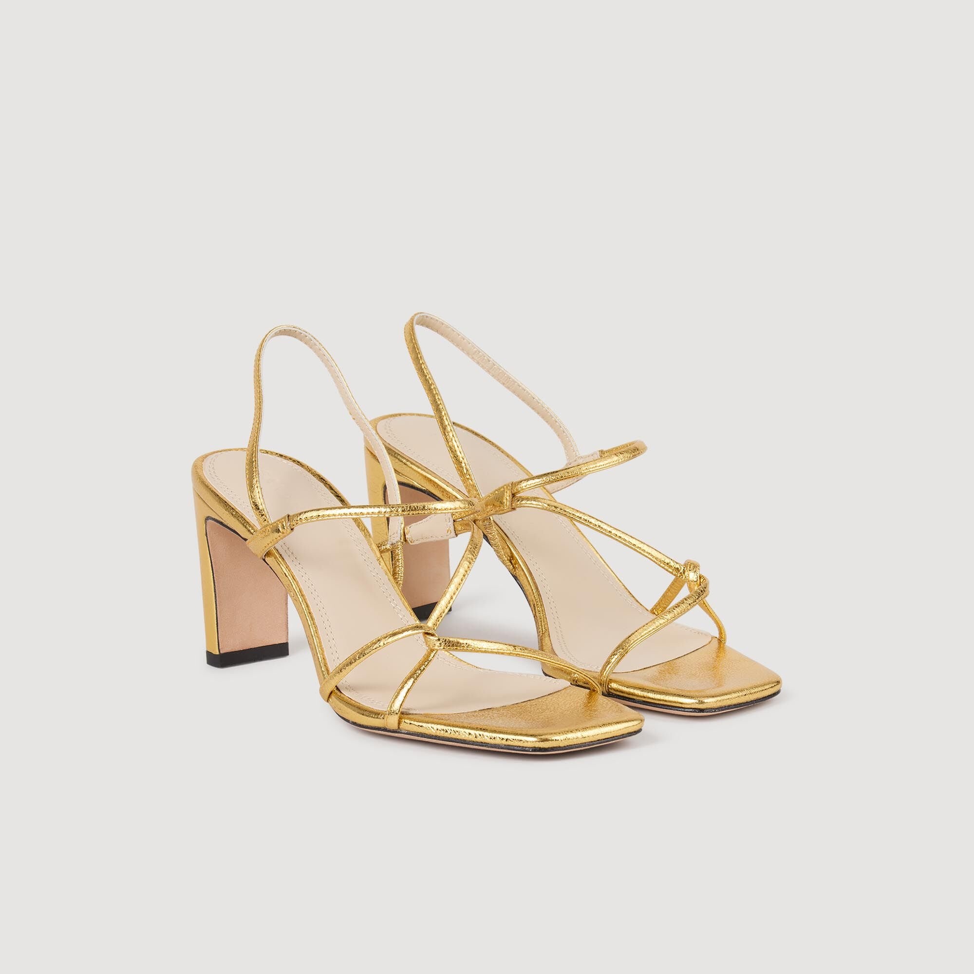 EMBOSSED LEATHER SANDALS - 2