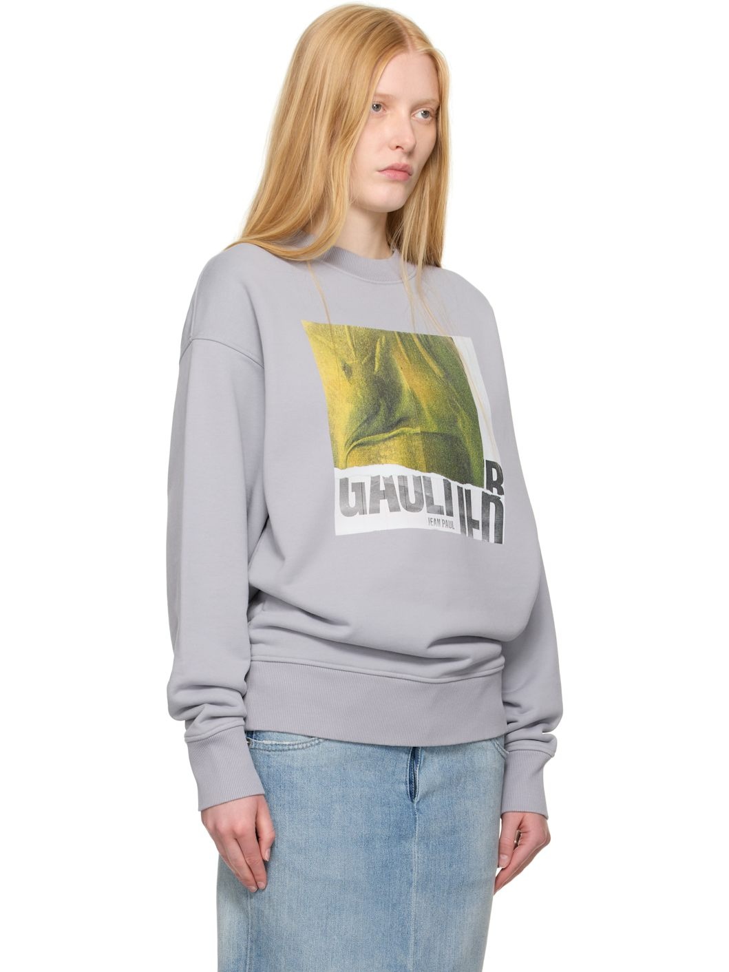 SSENSE Exclusive Gray Cotton Water Print Sweatshirt - 2