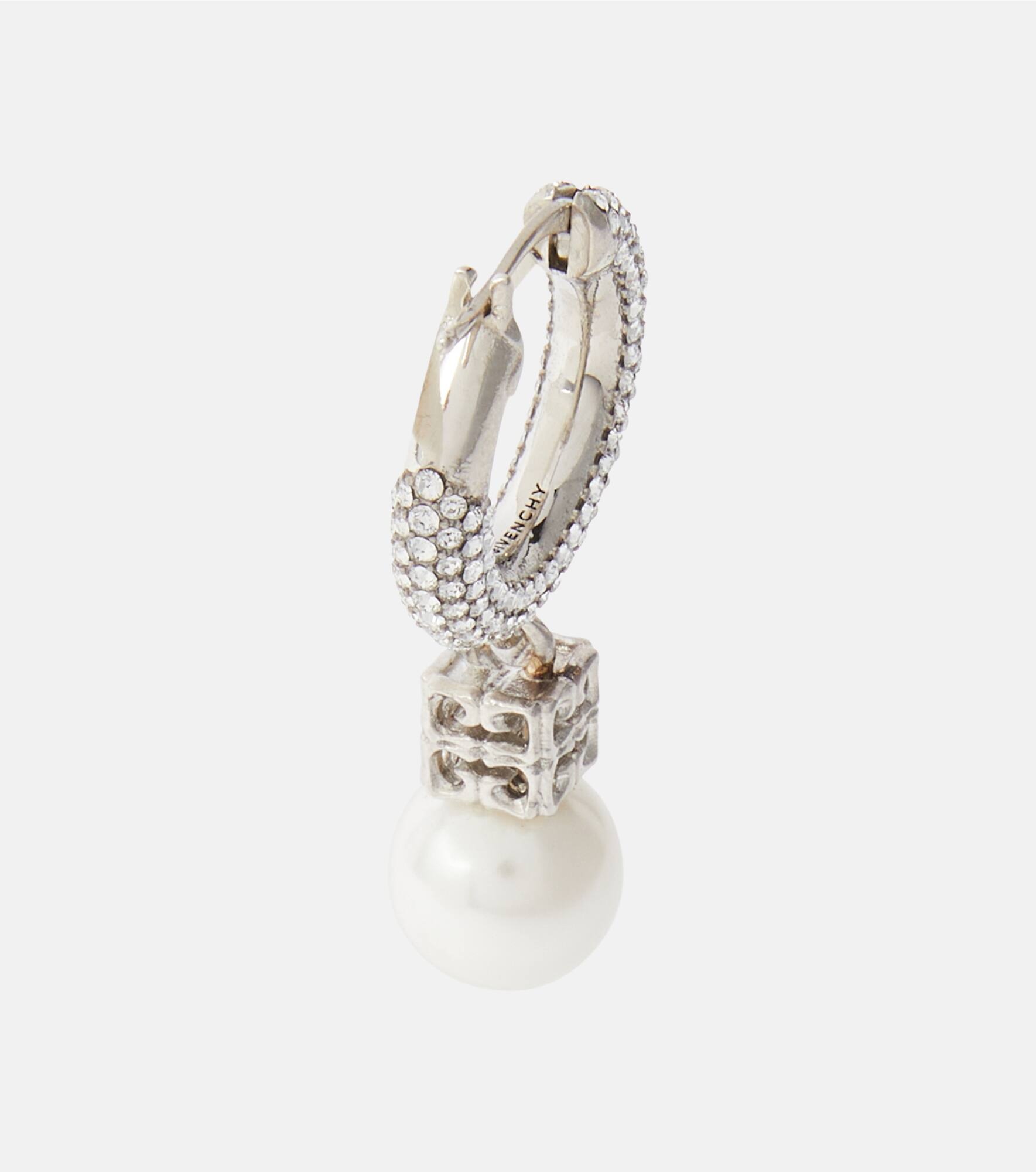 Swarovski® and faux pearl hoop earrings - 5