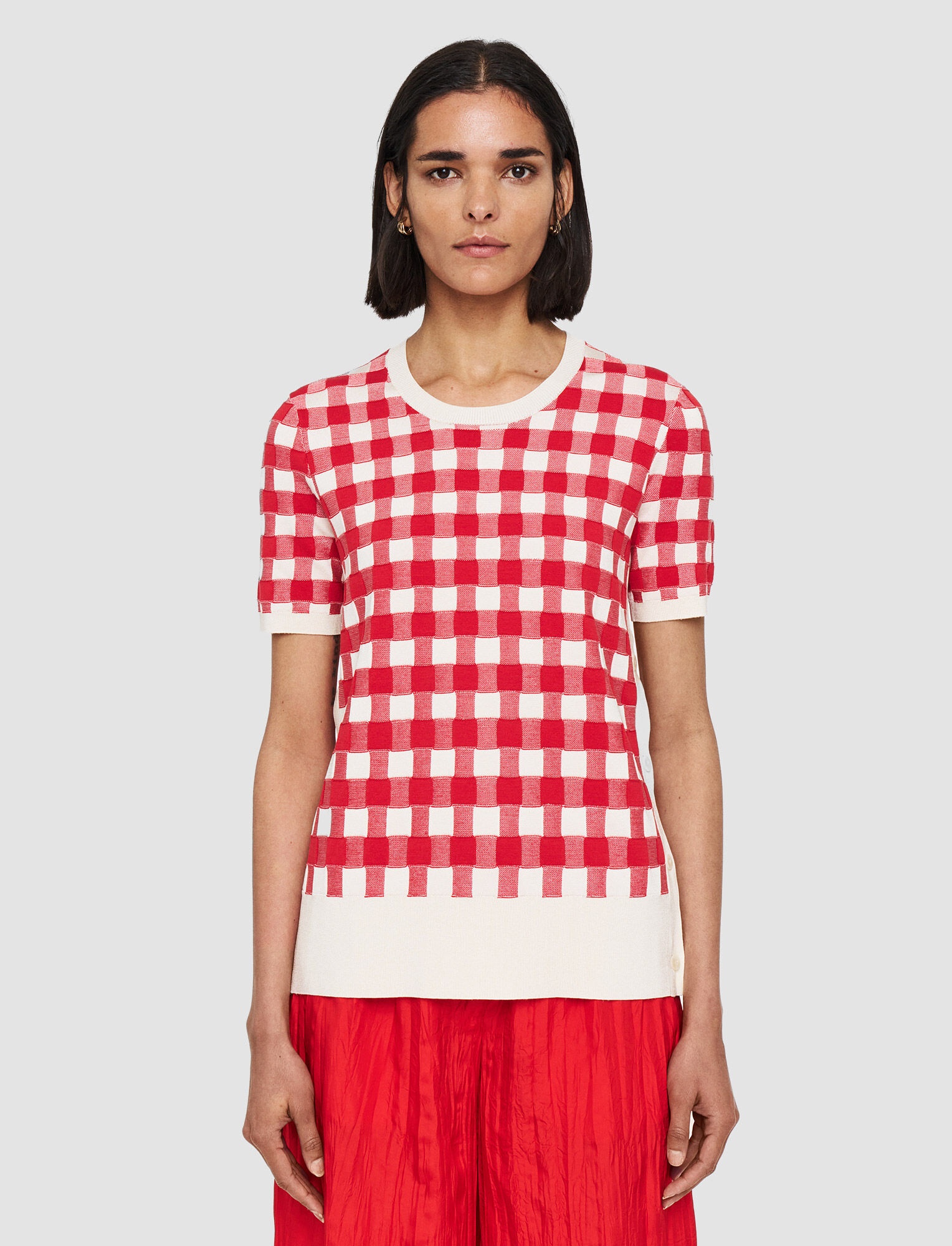 Vichy Jacquard Knitted Top - 3