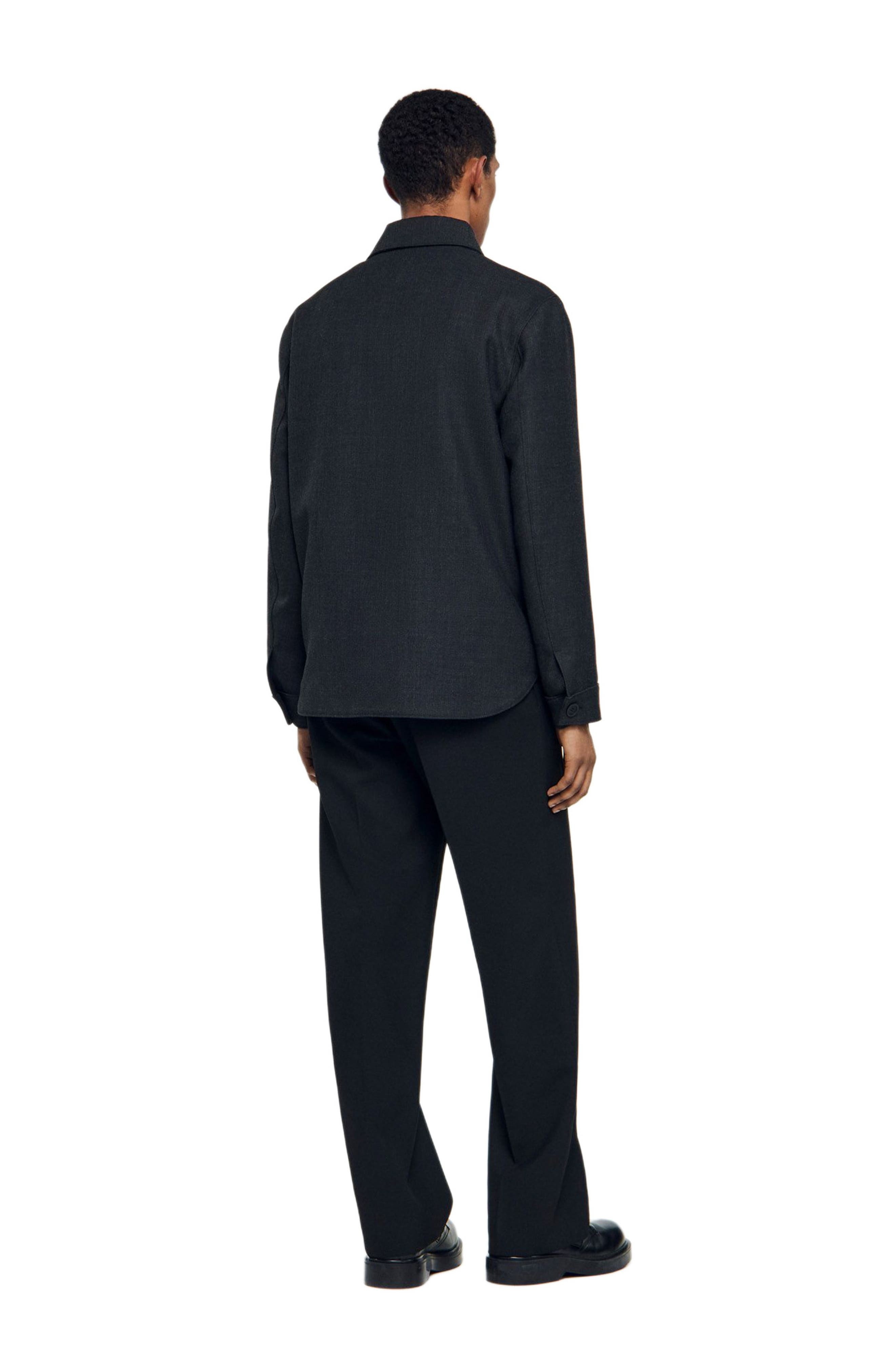 SANDRO Wool Overshirt with pockets in Dark Grey at Nordstrom - 2