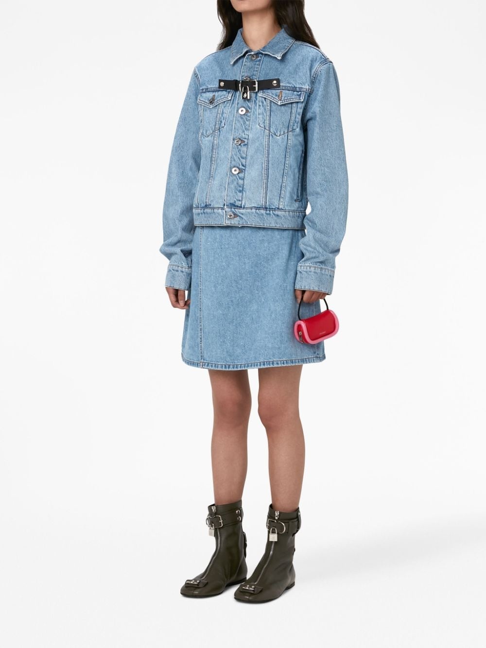 padlock strap trucker jacket - 3