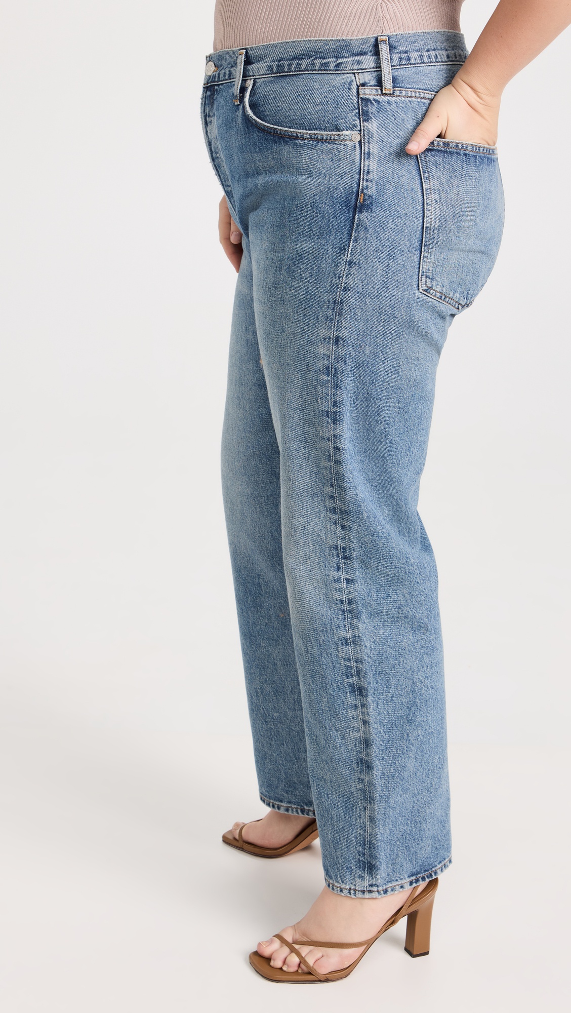 90's Pinch Waist High Rise Straight Jeans - 10