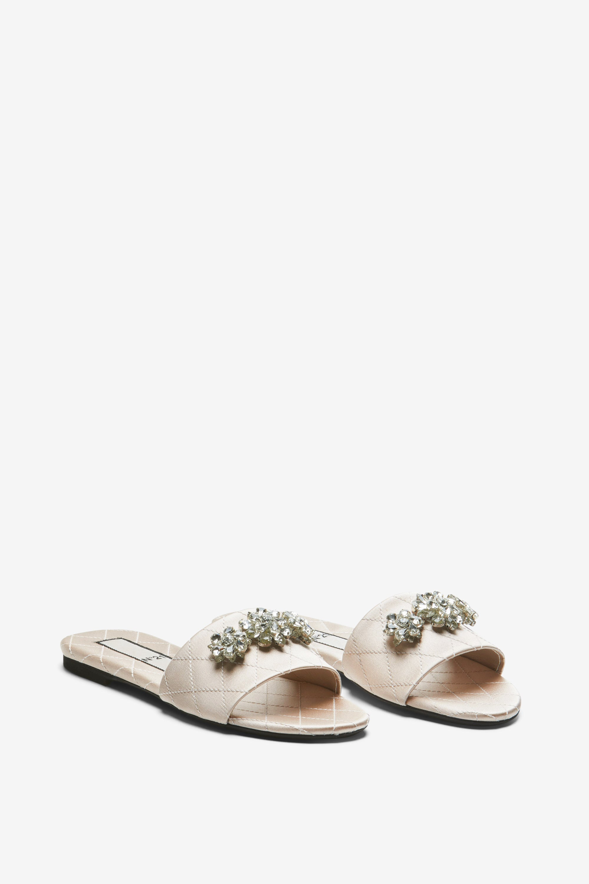 CRYSTAL-EMBELLISHED SLIDE SANDALS - 2