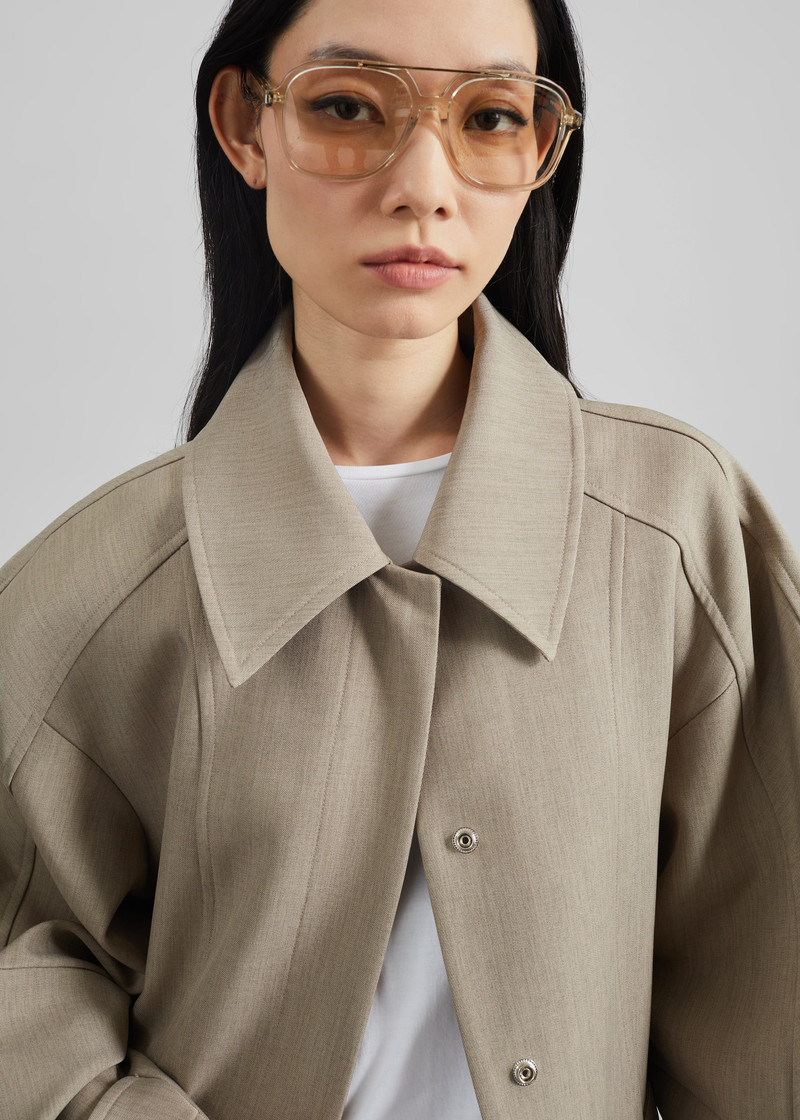 Venlo Curve Sleeve Belted Jacket - Beige 7
