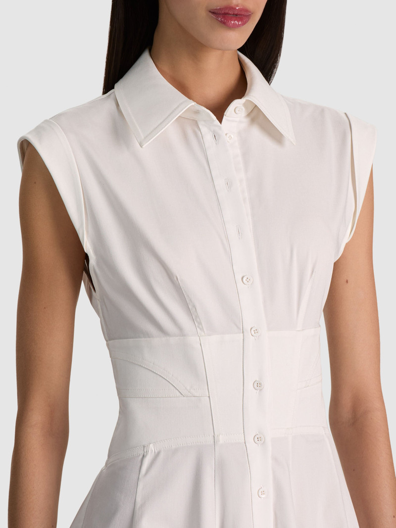 KIM CORSET SHIRT DRESS - OFF WHITE 3