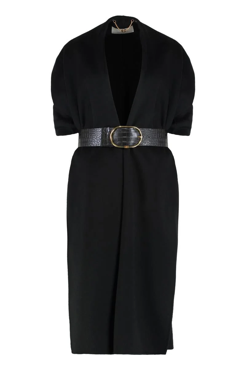 Elisabetta Franchi Mantle In Wool Fabric Double - 1