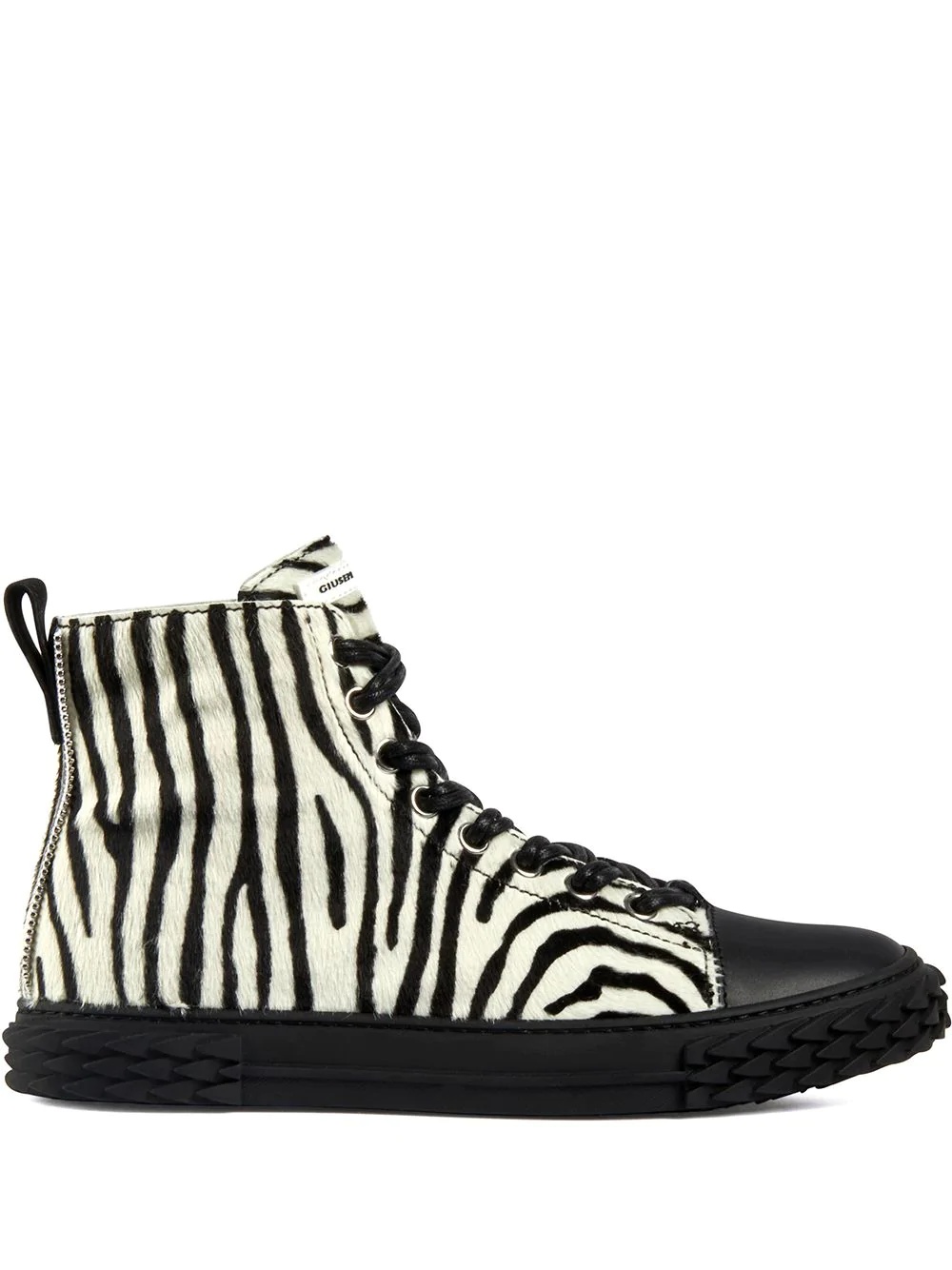 Blabber zebra-print high-top sneakers - 1