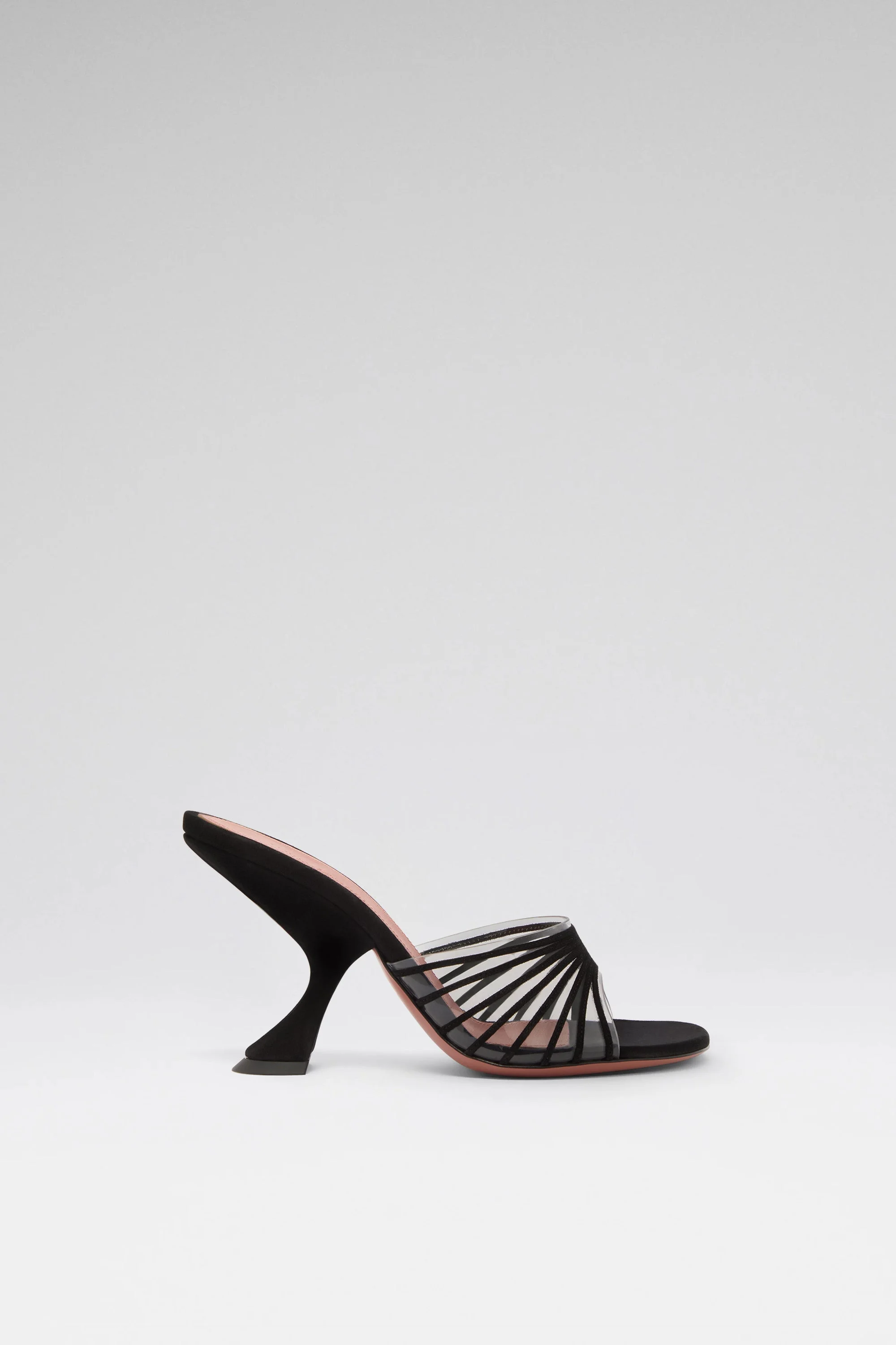 MOOKIE SLIPPER 90 BLACK SUEDE AND TRANSPARENT PVC - 1