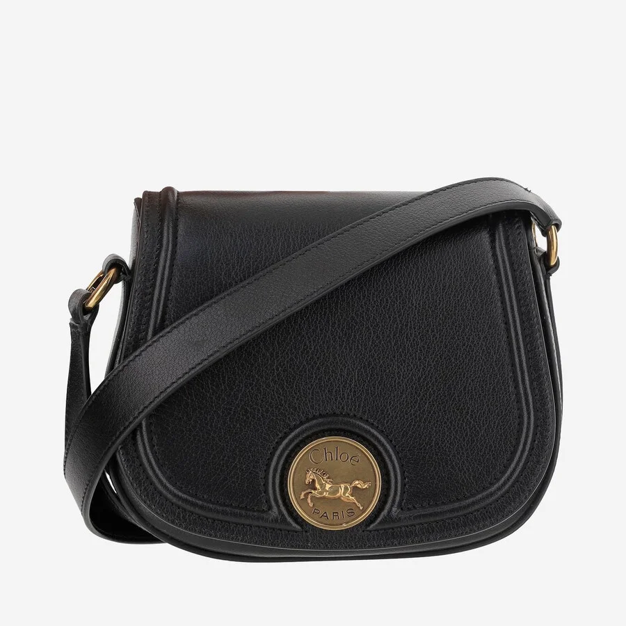 Chloe Grained Leather Bag With Logo - 1