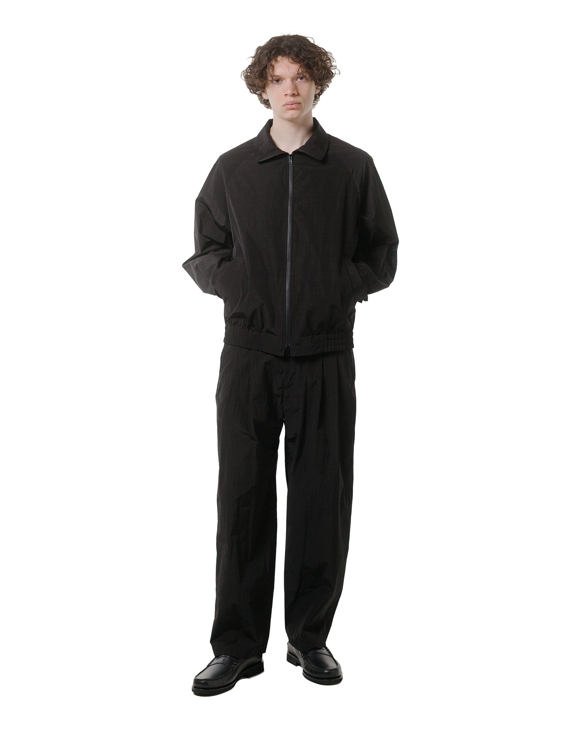 ssstein Wide Easy Trousers Nylon Black | REVERSIBLE
