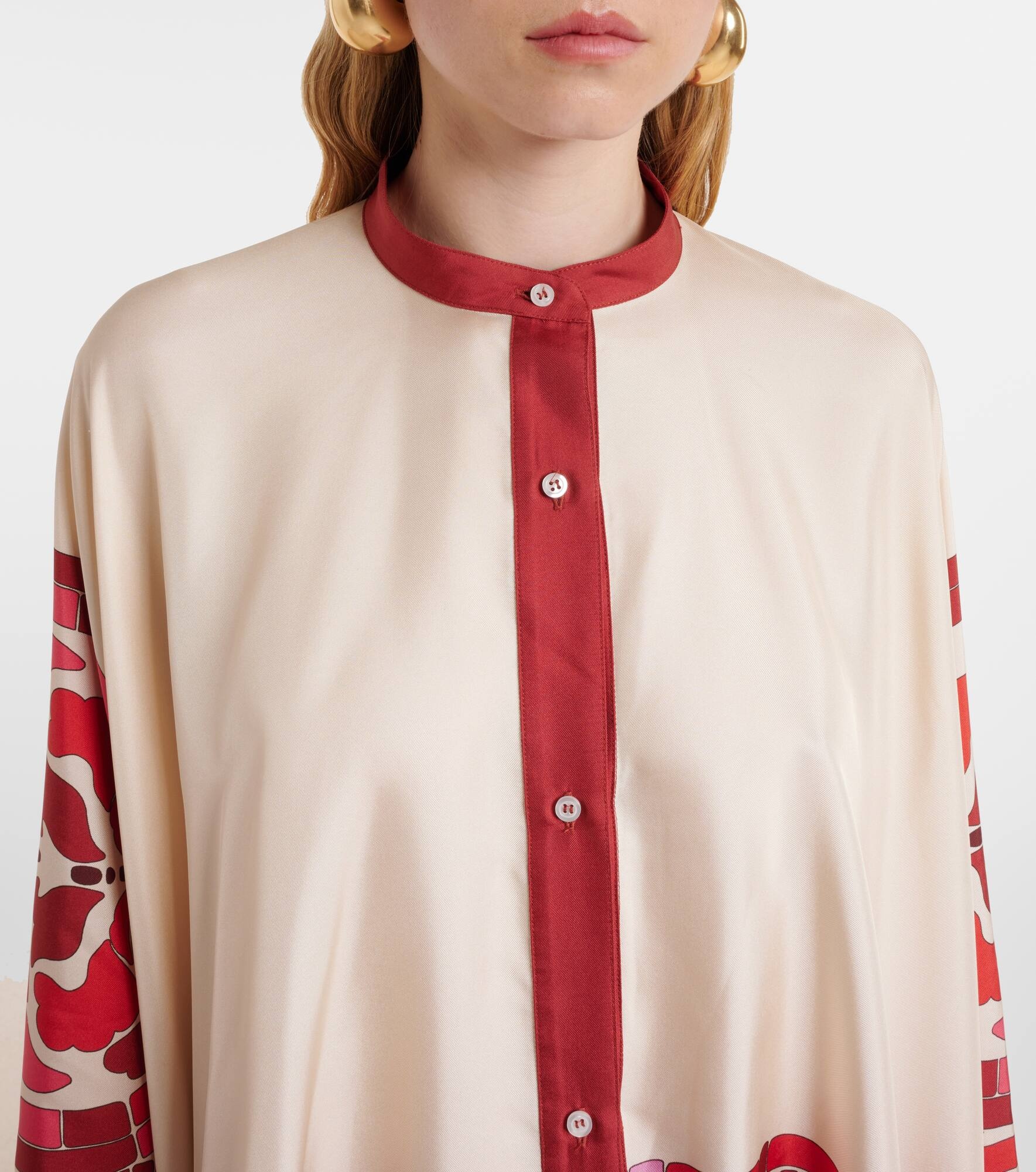 Foulard printed silk twill shirt - 4