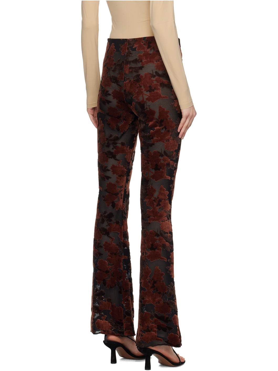 Brown & Black Gilly Devore Trousers - 3