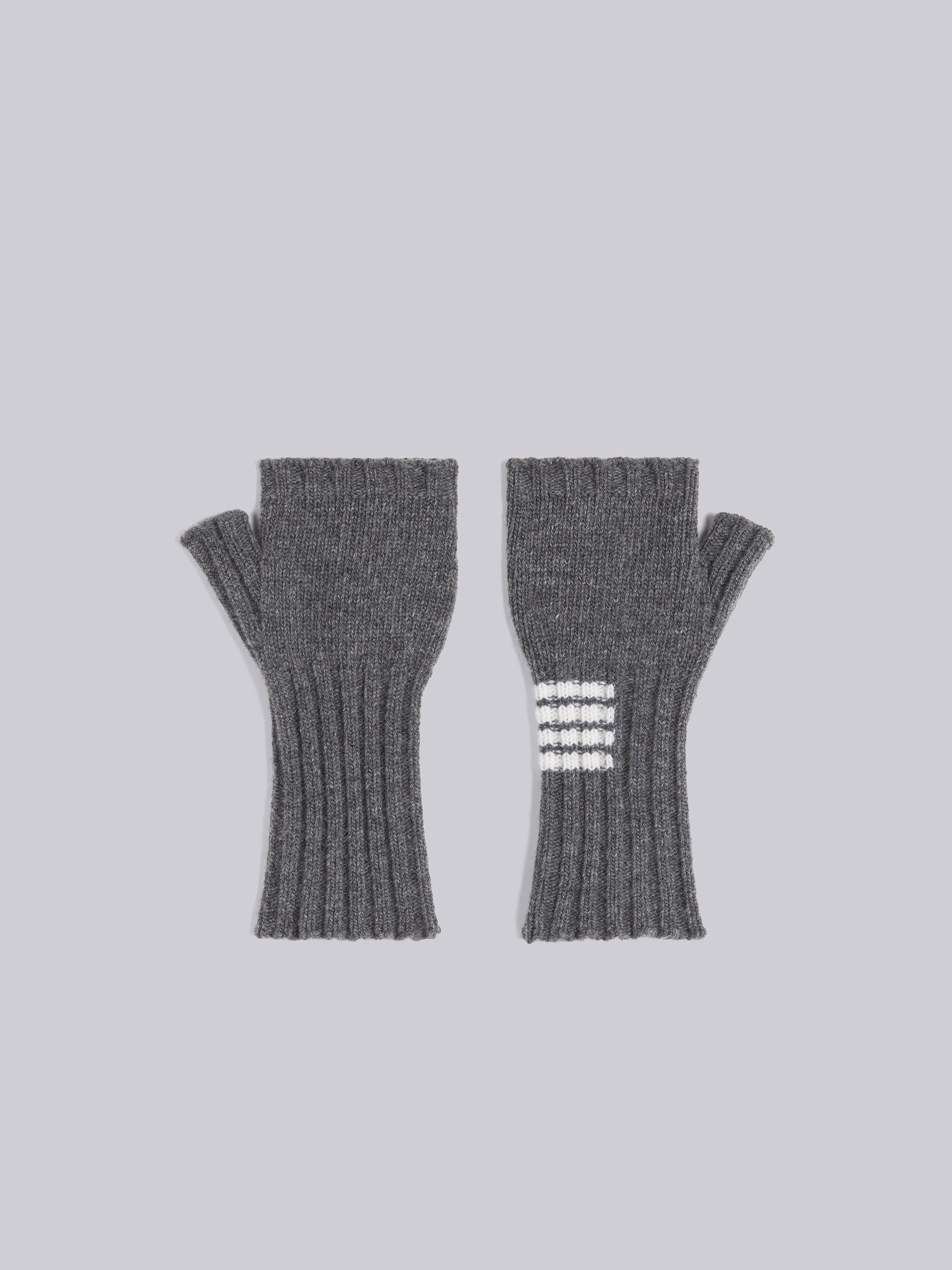 Merino 4-Bar Chunky Fingerless Gloves - 3