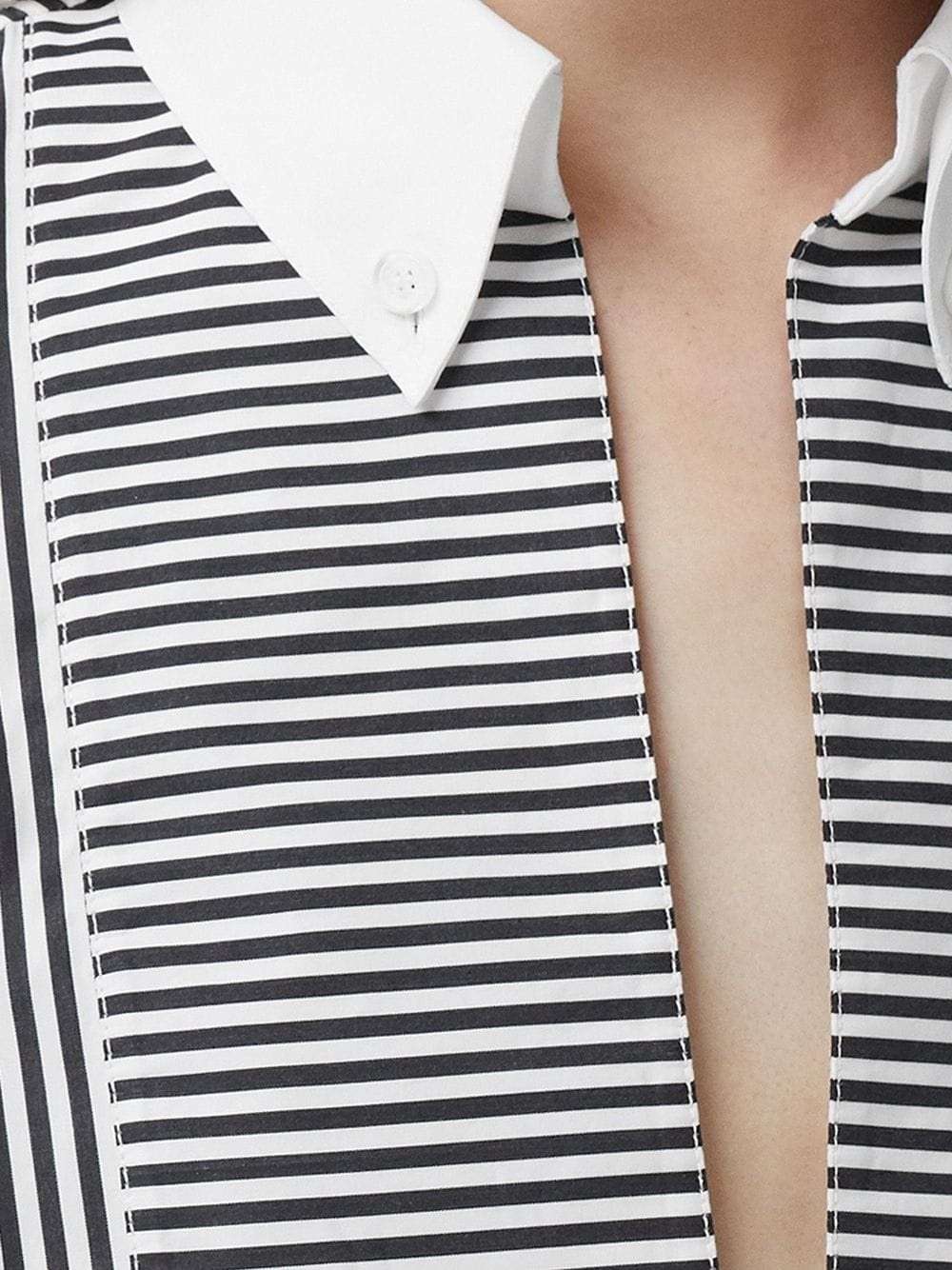 cut-out hem striped shirt - 5