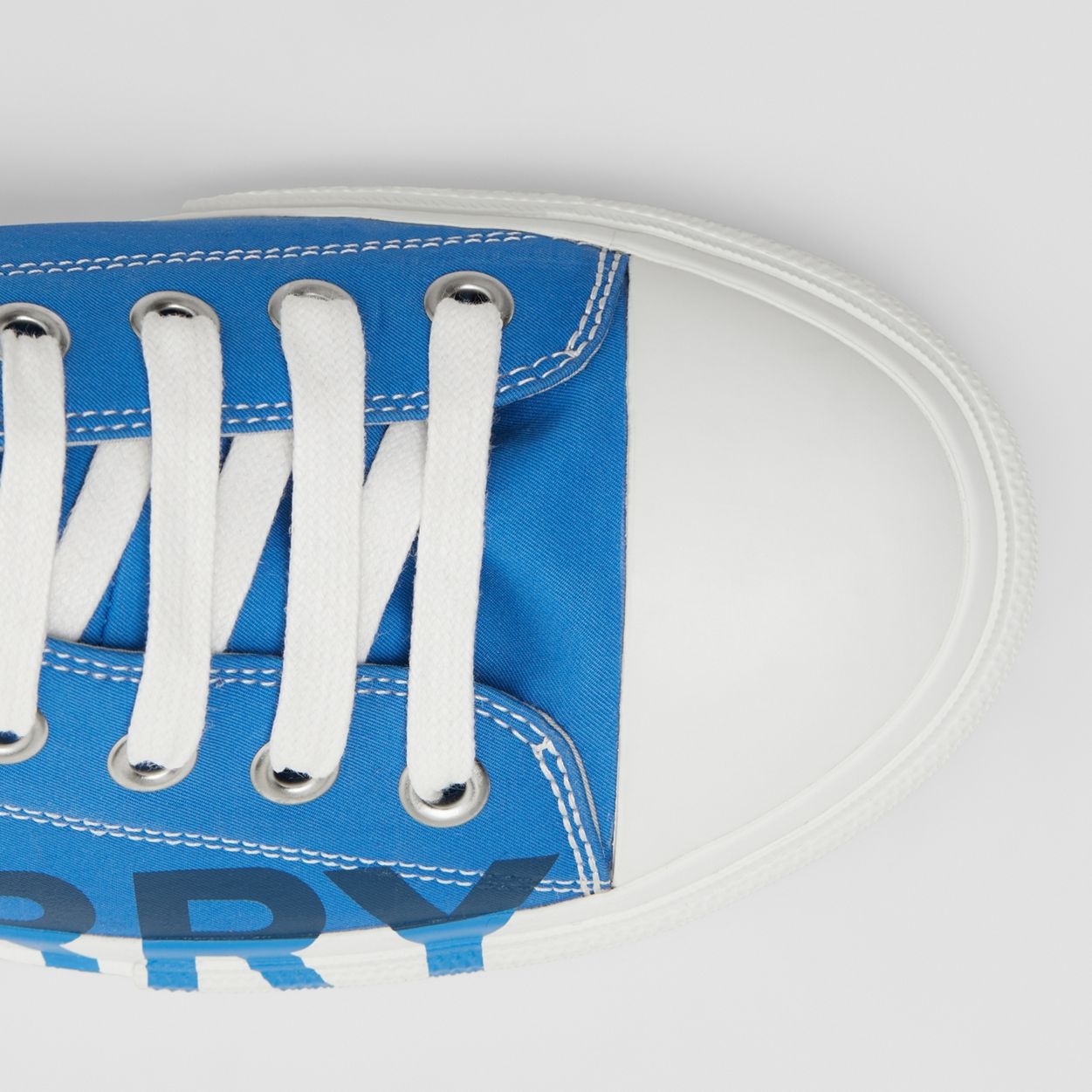 Logo Print Cotton Gabardine Sneakers - 3