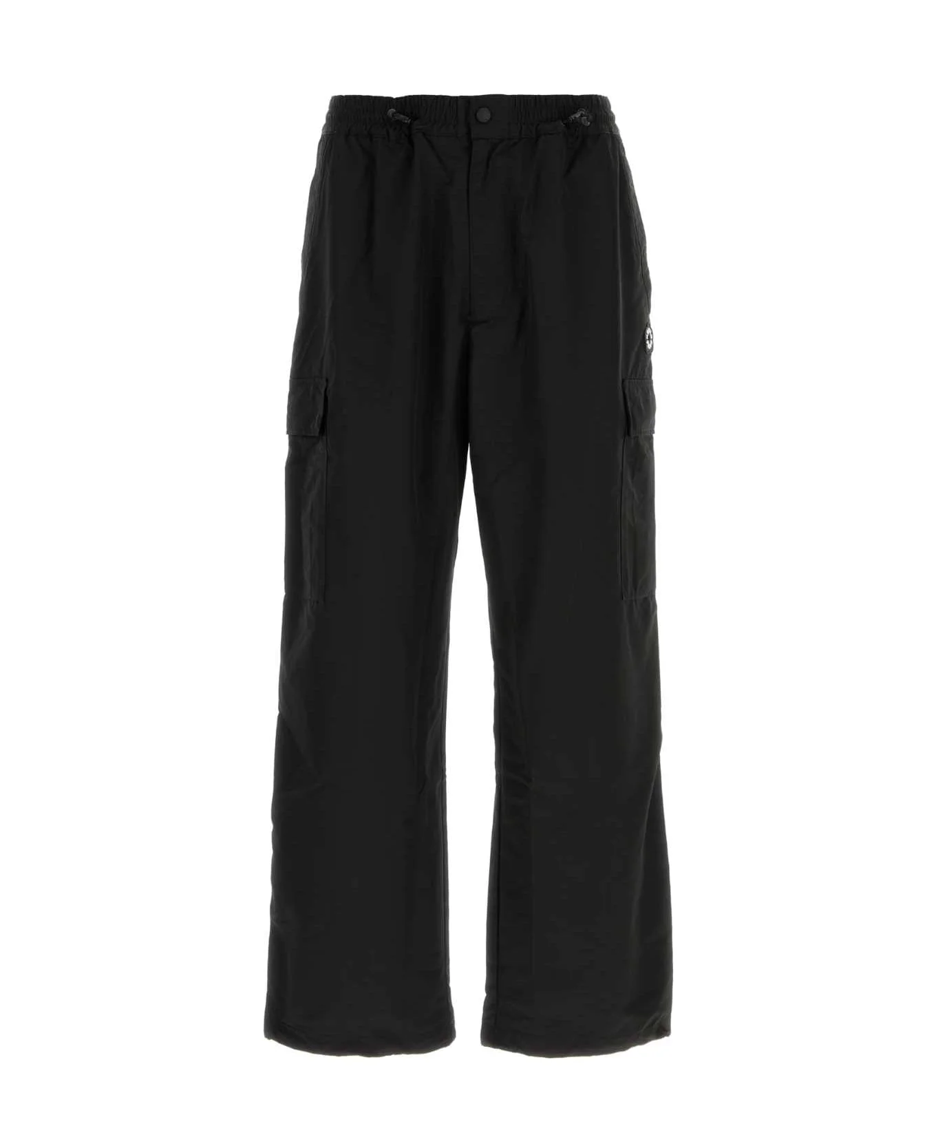 Black Nylon Blend Cargo Pant - 1