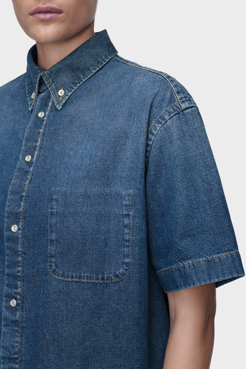 Cropped Denim Shirt 5