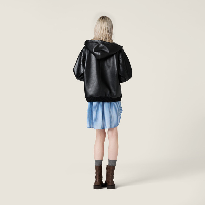 Nappa leather hoodie jacket 3