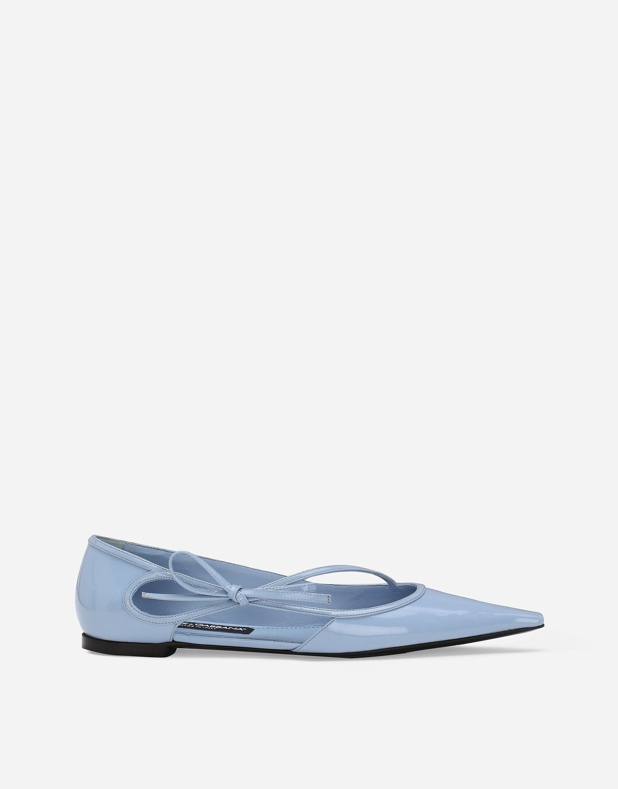 Polished calfskin ballet flats - 1