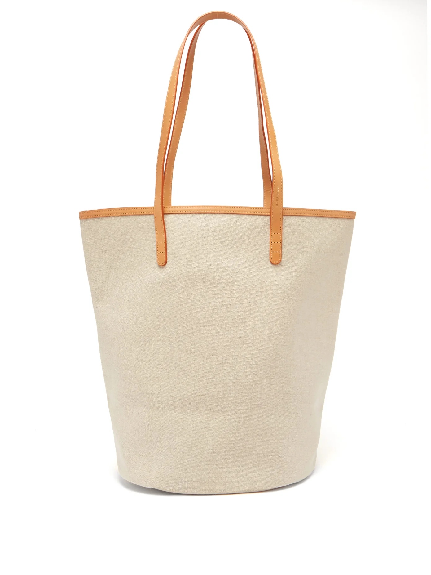 Canvas leather-trimmed tote bag - 1