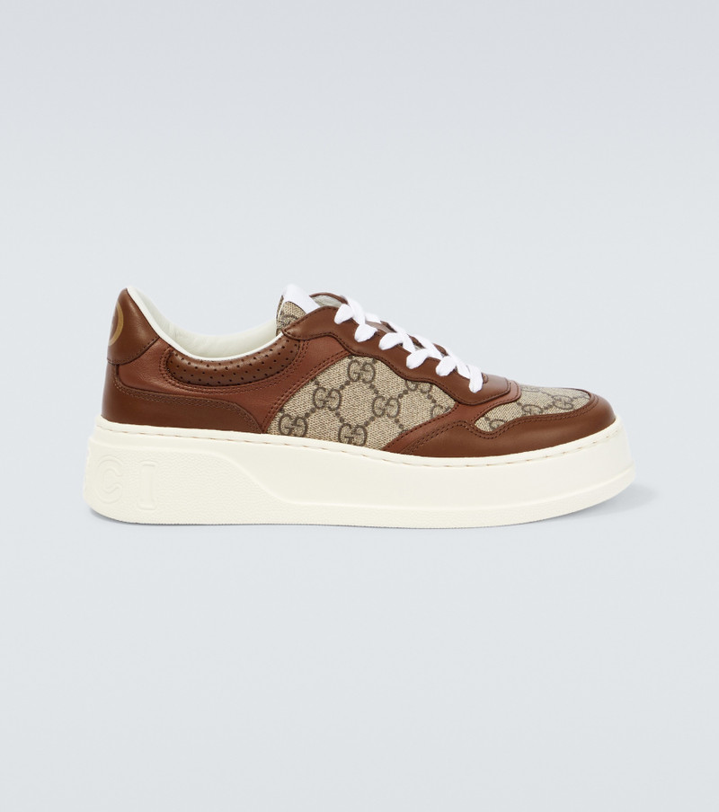 GG Supreme canvas and leather sneakers - 1