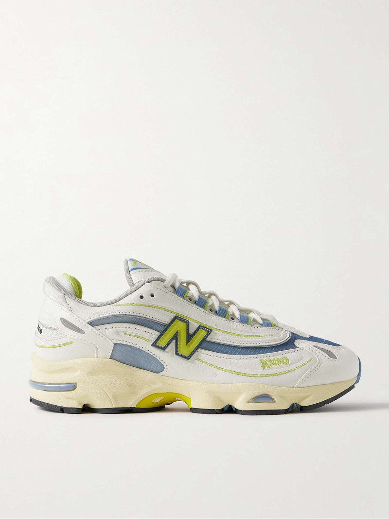 M1000 Embroidered Leather and Mesh Sneakers - 1