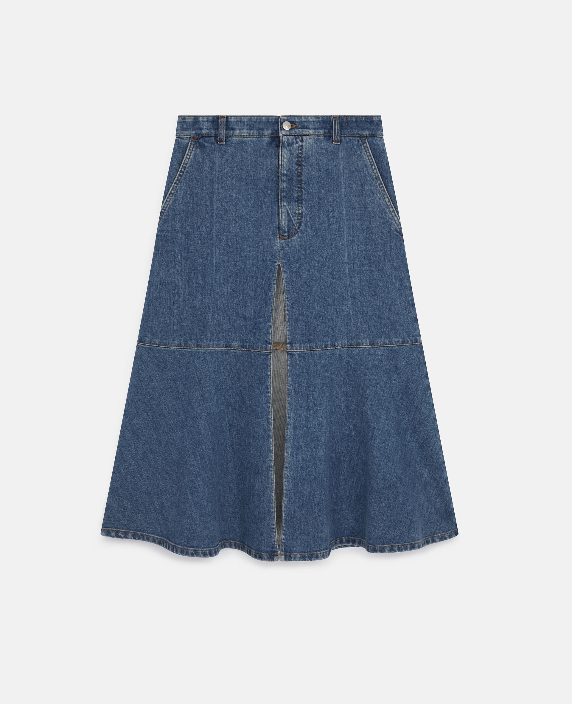 Flared Denim Skirt - 1
