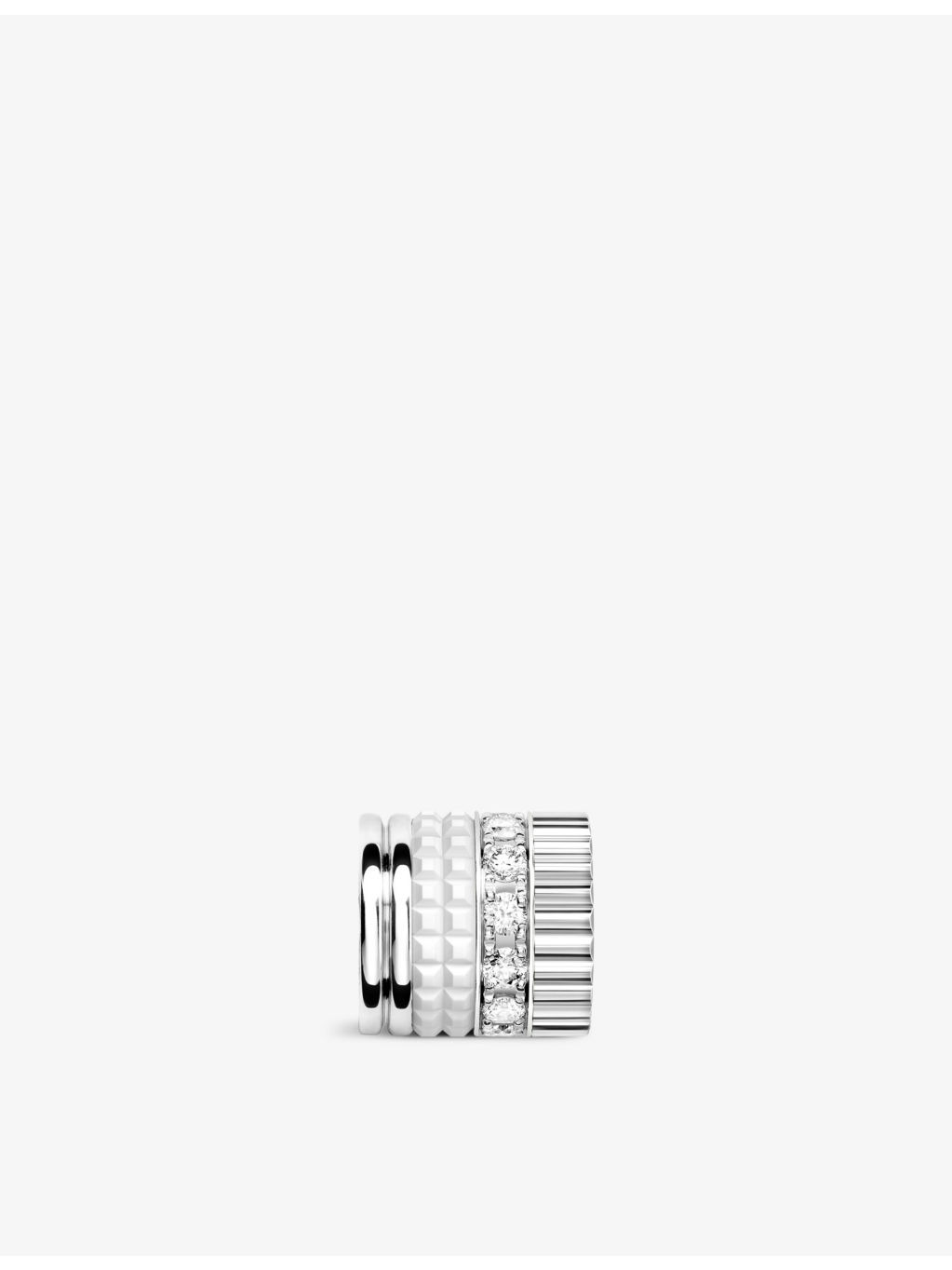 Quatre Double White 18ct white-gold and 0.18ct diamond necklace - 4