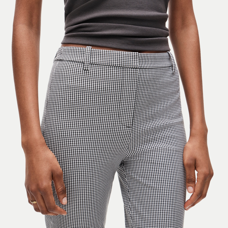 Café capri in gingham bi-stretch cotton blend 4