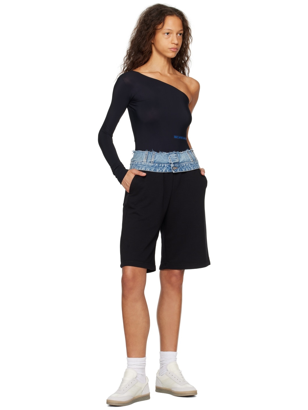 Black Single-Shoulder Bodysuit - 5