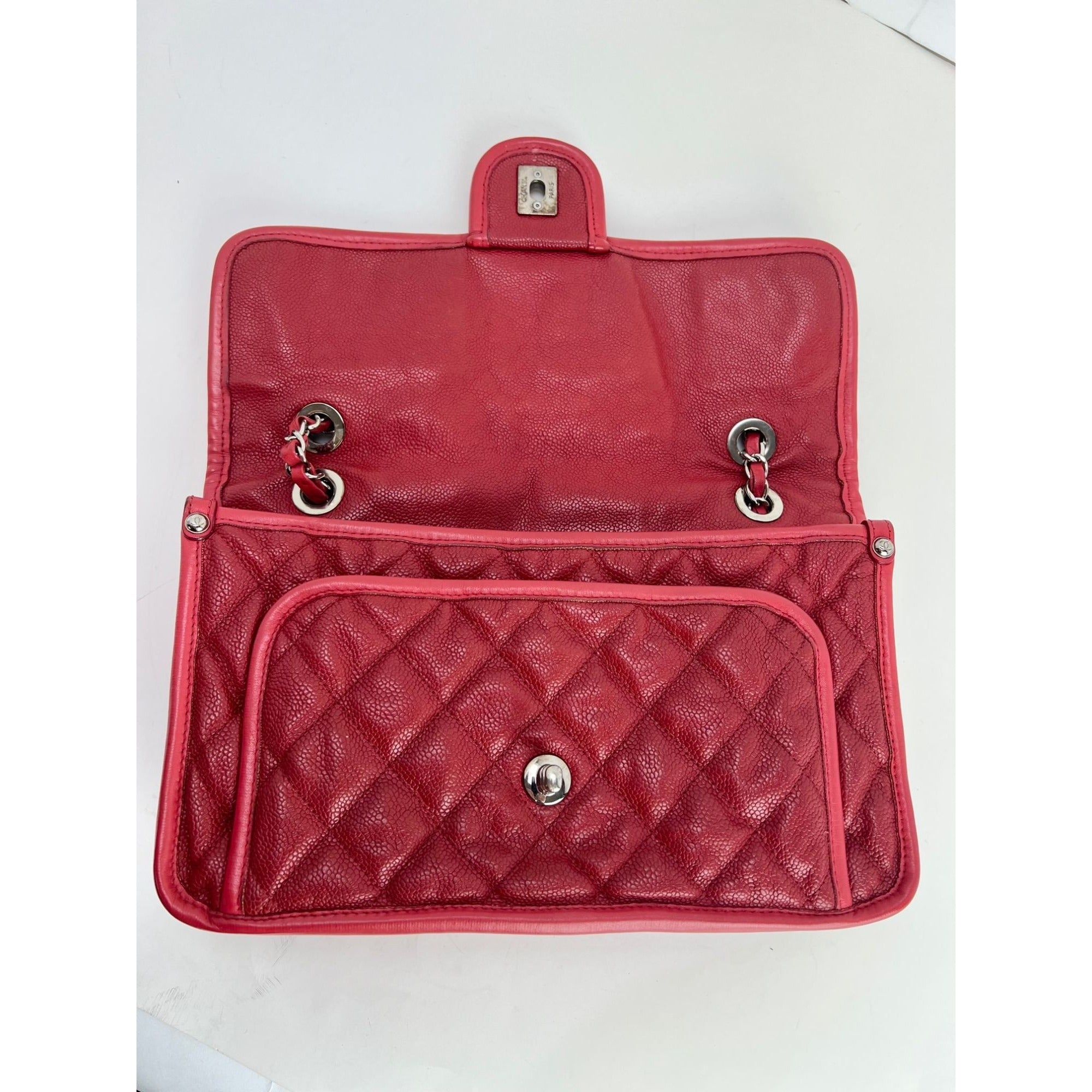 Chanel Caviar Quilted Medium French Riviera Red Flap - 13