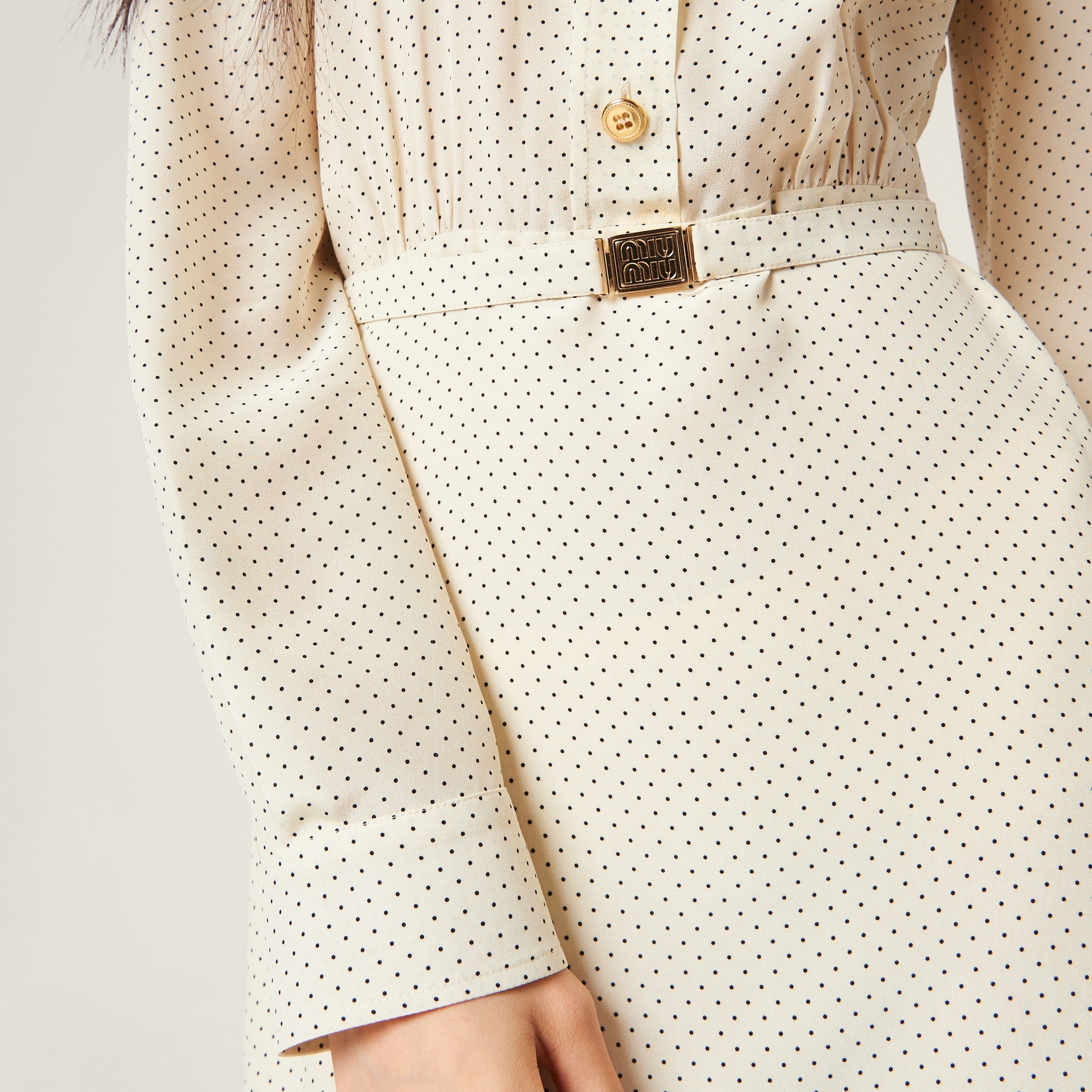 Long crepe de chine dress - 6