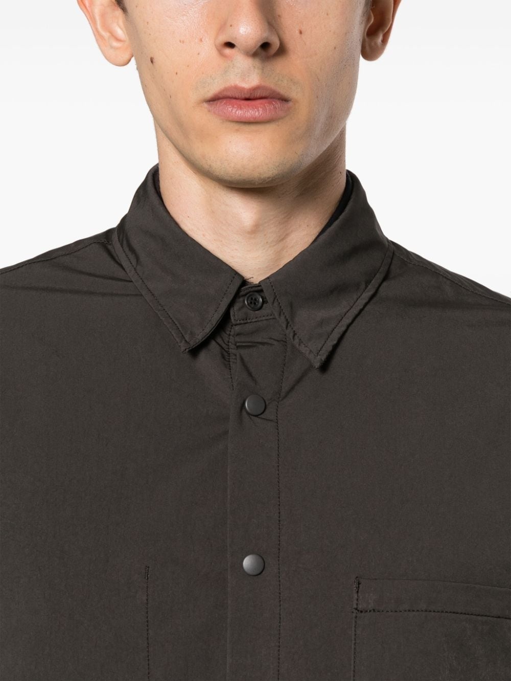 long sleeve wool-blend shirt - 10