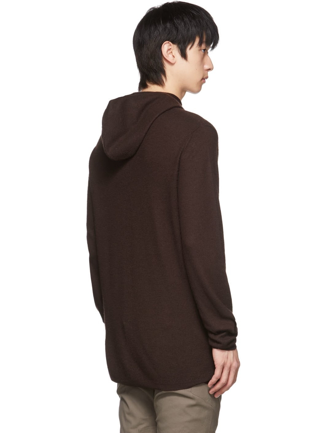Brown Cashmere Hoodie - 3