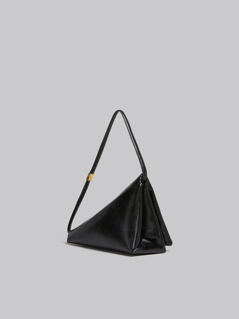 BLACK LEATHER PRISMA TRIANGLE BAG 3