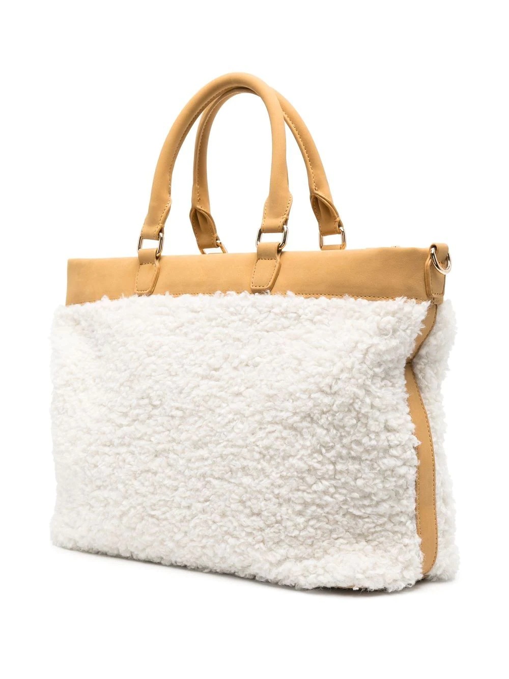 medium faux-shearling tote bag - 4