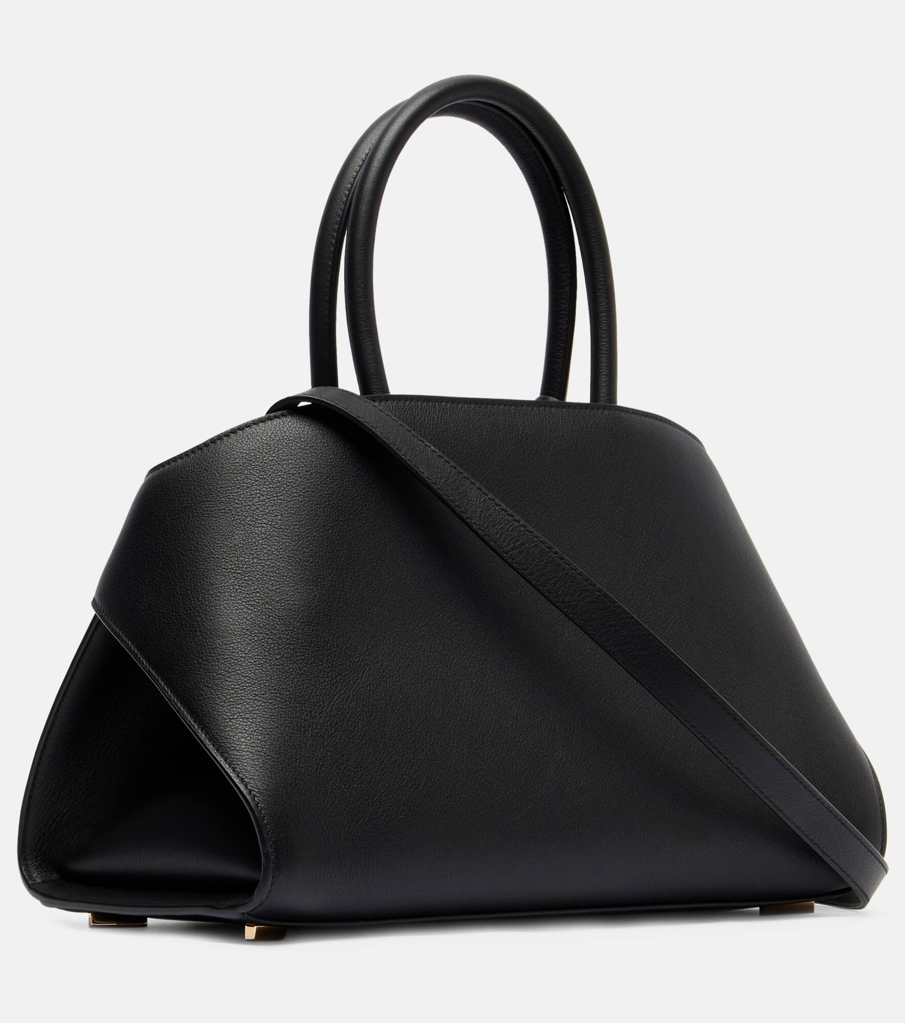 Hug leather tote bag - 5