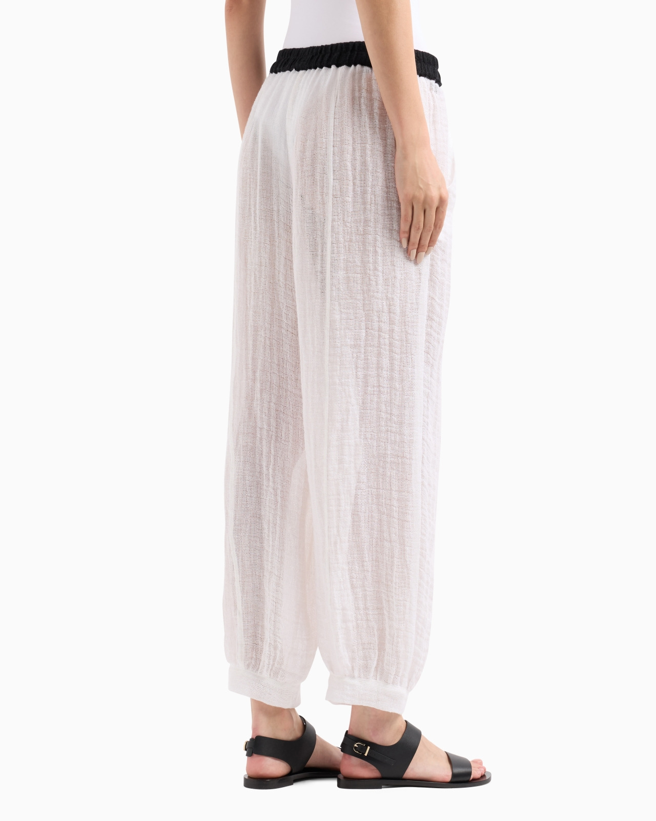 LINEN BLEND MESH TROUSERS - 3