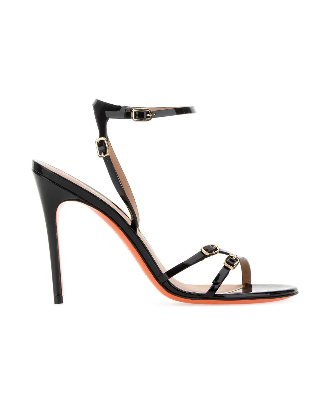 Black Leather Virna Sandals - 1