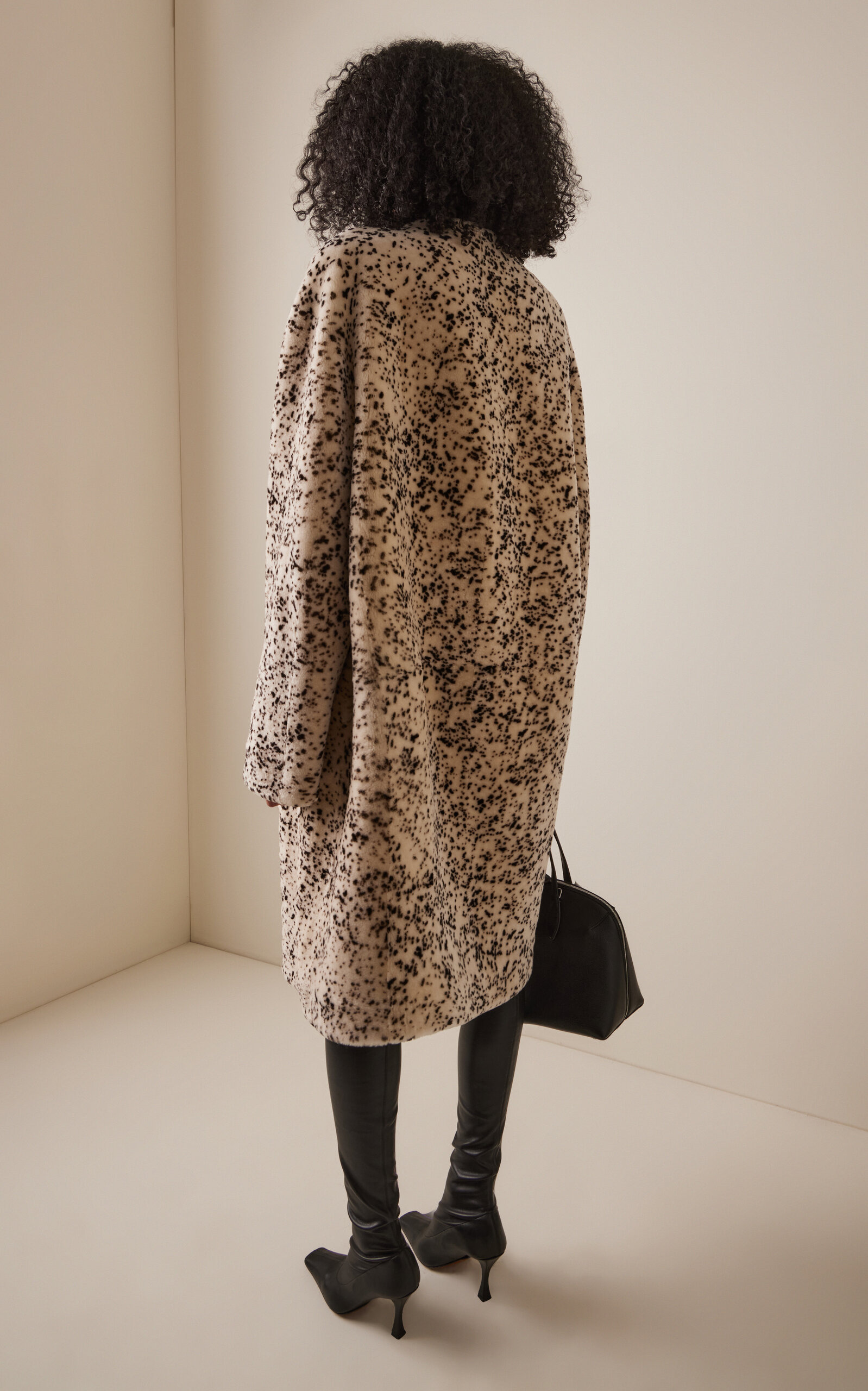 Shearling Coat black/white - 4