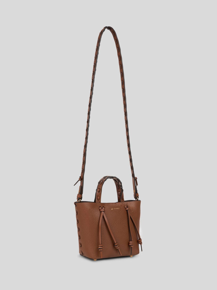 ETRO ESSENTIAL MINI LEATHER TOTE BAG WITH THREADING - 5