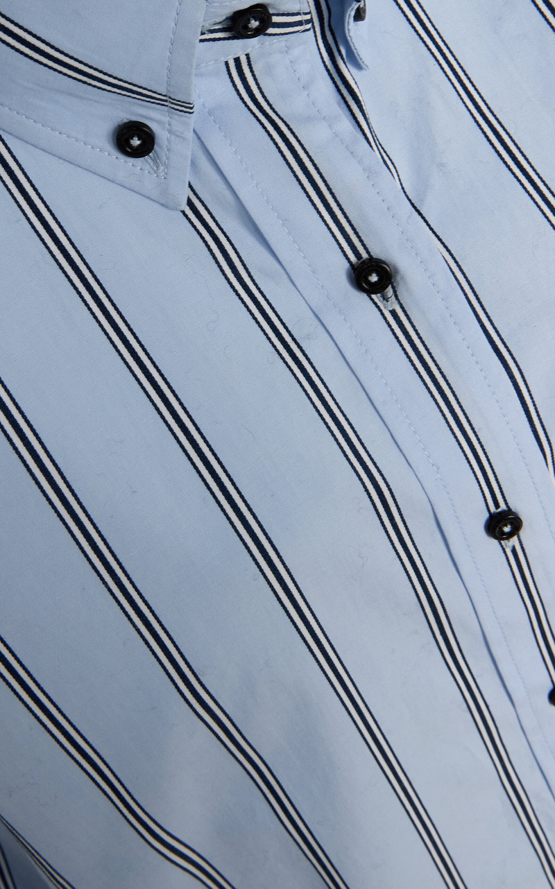 The Javi Striped Cotton Button-Down Shirt blue 6