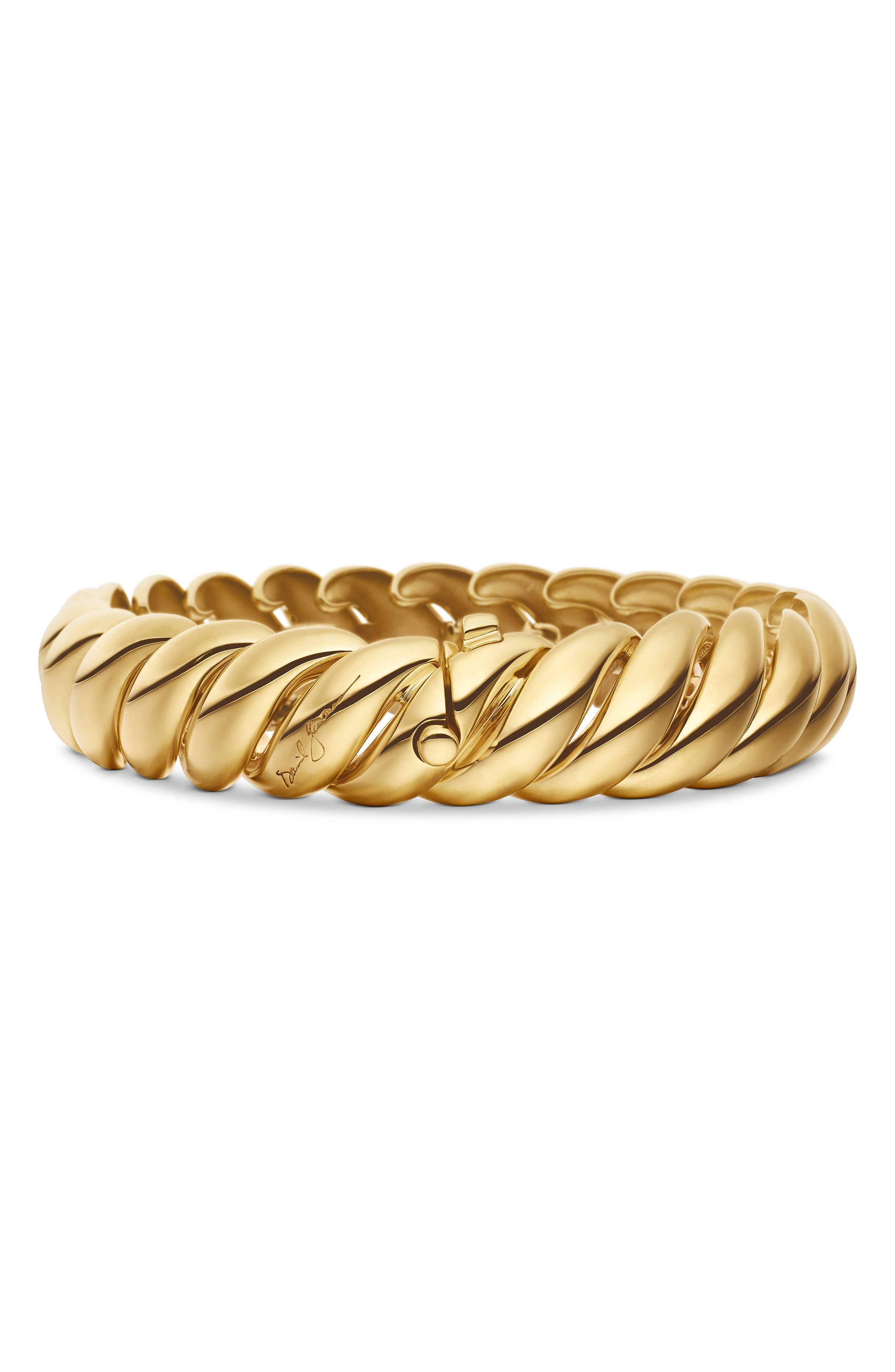 David Yurman Sculpted Cable Bracelet in 18K Yellow Gold, 14mm at Nordstrom - 2