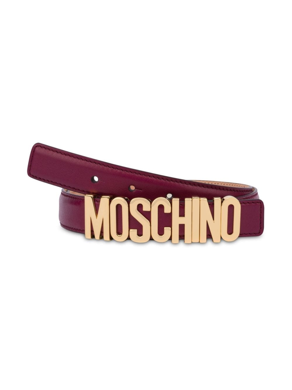 logo-lettering leather belt - 3